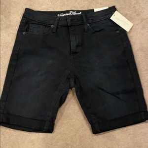 Black denim shorts